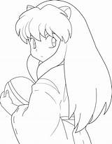Inuyasha Coloring Pages Kagome Color Child Anime Cartoon Characters Lineart Sheets Digimon Anteater Simple Drawing Deviantart Know Library Clipart Choose sketch template