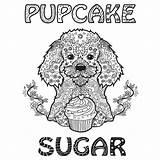 Pupcake Sugar Coloring Adult Book sketch template