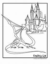 Coloring Pages Dragon Medieval Castle Mystical Boys Medival Dragons Kids Getcolorings Sheets Knight Printable Choose Board Popular sketch template