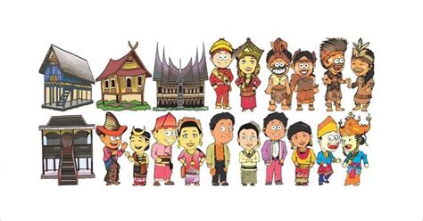 gambar kartun rumah adat  indonesia gambar kartun keren