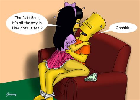 rule 34 bart simpson black hair clothed sex couple cowgirl position female female on top girl