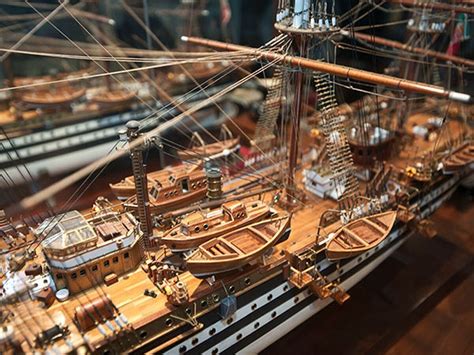 carefully crafted miniature ship   place  dock
