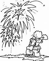 Fireworks Coloring Pages Clipart July Fourth Sheets Watching Print Popular Library Coloringhome sketch template