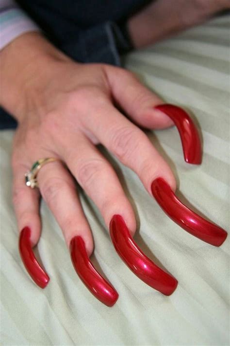 red long nails curved nails long red nails elegant nails