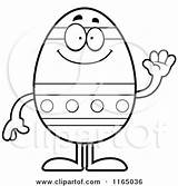 Easter Egg Cartoon Mascot Waving Vector Coloring Clipart Thoman Cory Outlined Royalty Depressed Small sketch template