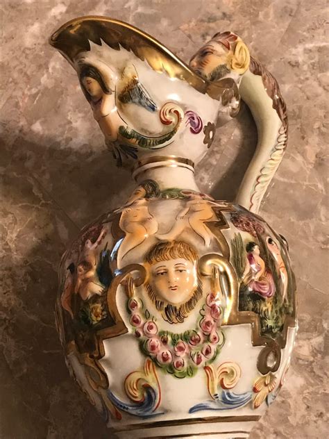 large italian  capodimonte decorative painted porcelain vase etsy