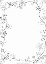 Coloring Border Borders Pages Printable Paper Frames Fancy Printablee Cute Doodle Flower Clip Poster Frame Simple Colouring Stationery Kids Boarder sketch template