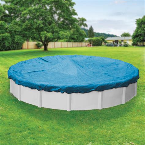 pool mate econo mesh  ft  blue mesh  ground winter pool cover   home depot