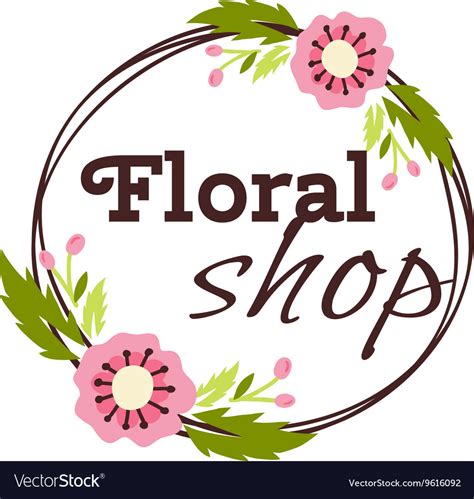 flower shop logo royalty free vector image vectorstock