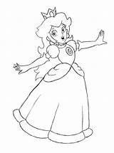 Peach Princess Mario Drawing Coloring Pages Printable Draw Kart Daisy Baby Print Kids Color Paper Drawings Rosalina Luigi Bros Bowser sketch template