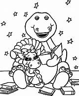 Barney Coloring Bop Baby Pages Reads Friends Color Wecoloringpage Bj Printable Getcolorings sketch template