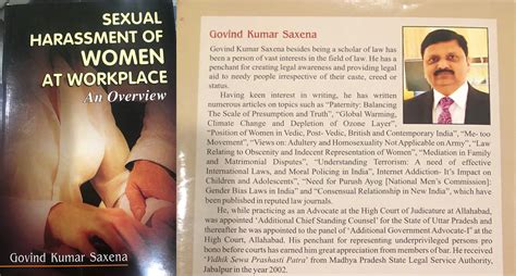 book review sexual harassment of women at workplace by govind kumar saxena