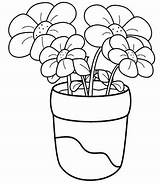 Pot Flower Coloring Pages Getcolorings Color Print sketch template
