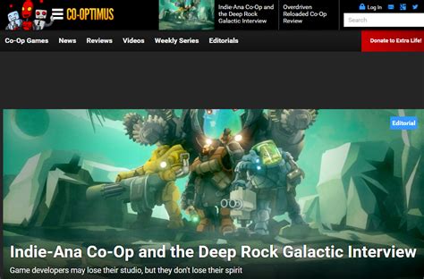 huge interview on co optimus news deep rock galactic