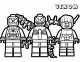 Venom Coloring Pages Lego Marvel Spider Heroes Printable Kids Color Print Friends sketch template