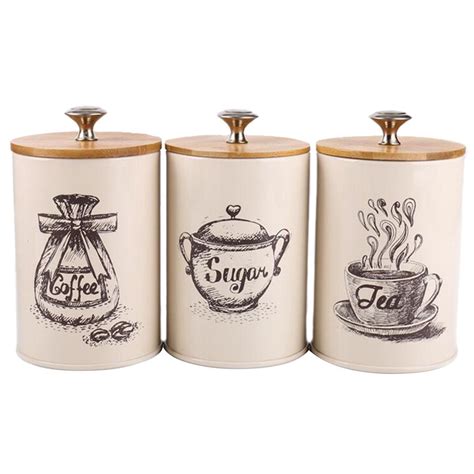 pcs retro tea coffee sugar canisters jars pots tins kitchen storage