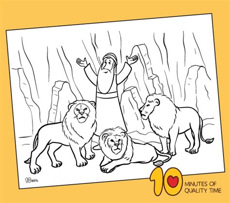 daniel   lions den coloring page  minutes  quality time