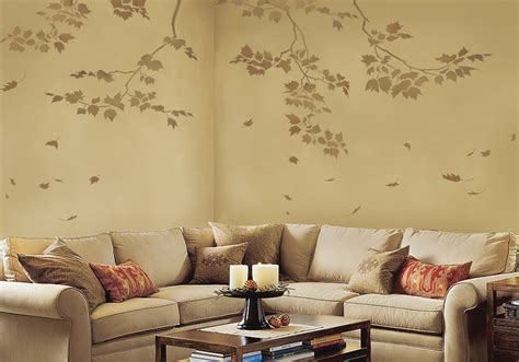 wall art reusable wall stencils sycamore branches  birds beautiful