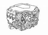 Car Coloring Pages Parts Engine Drawing Color Part Getdrawings sketch template