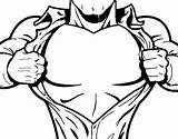 Chest Superhero Coloring Coloringcrew sketch template