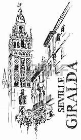 Giralda Clipart Clipground Sevilla sketch template