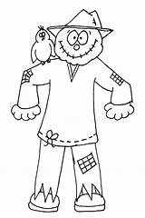 Scarecrow Coloring Pages Cute Scarecrows Printable Color Colouring Fall Print Getcolorings Patterns Colou Kids sketch template