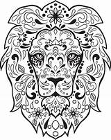 Coloring Pages Skull Sugar Vector Mandala Dog Adult Owl Printable Element Adults Print Leeuw Book Lion Skulls Color Template Sheets sketch template