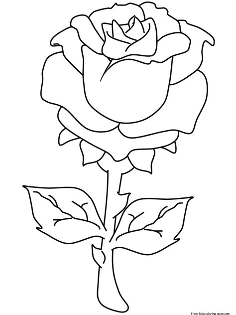 printable valentines day rose coloring pages  printable coloring