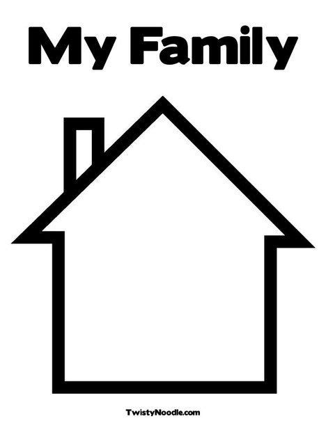 blank house coloring page    preschool theme family