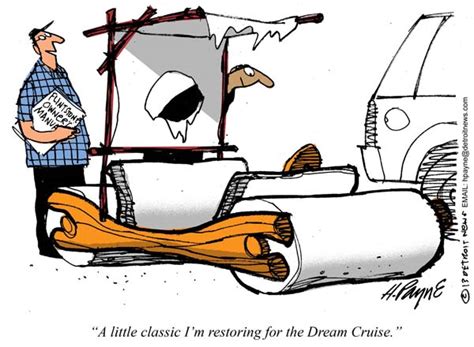 Henry Payne Cartoon Dream Cruise Flintstone Car