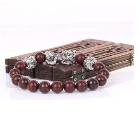 natural rosewood bead and pixiu and om healing bracelet