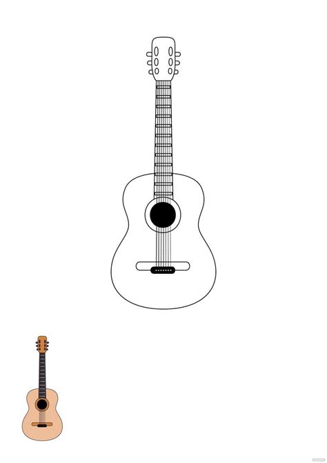 guitar coloring page  eps  jpg  templatenet