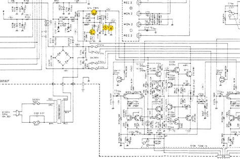 luxman   schematic detail power supply  left power amp section marked detail