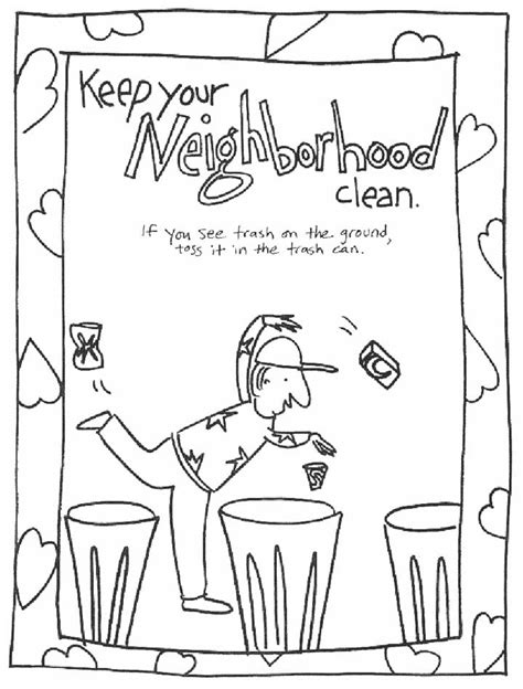 trash  coloring page  kids  printable picture