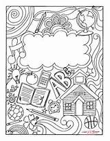 Cover Coloring Binder Printable Book Covers Color School Pages Back Templates Fun Caratulas Portadas Para Club Colouring Dibujos Student Books sketch template
