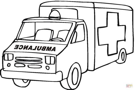 ambulance emergency car coloring page  printable coloring pages