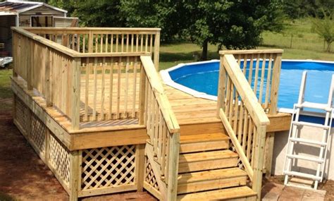 pool decks plans brilliant   ground deck