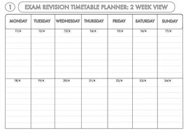 exam revision timetable planner  teaching resources