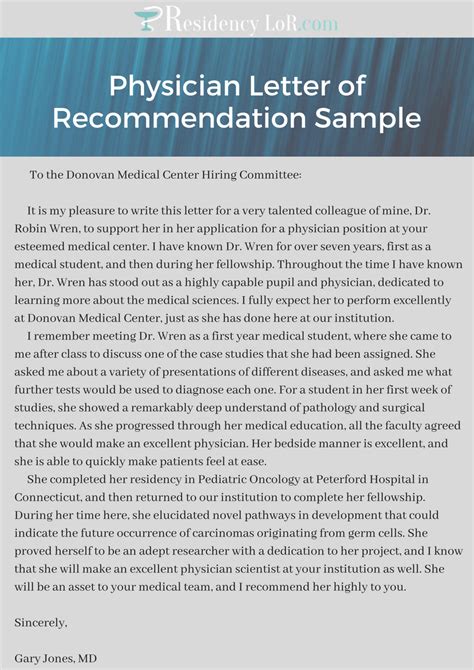 sample letter  recommendation  physician invitation template ideas