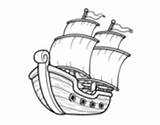 Ship Outline Drawing Pirate Coloring Viking Boat Island Pages Dibujo Sailing Trap Vector Book Container Loď Map Boats Getdrawings Kreslená sketch template