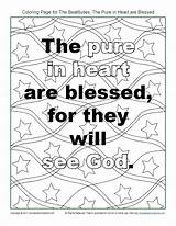 Pure Heart Beatitudes Coloring Activity sketch template