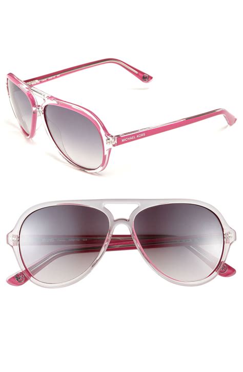 Michael Michael Kors Aviator Sunglasses In Pink Hot Pink