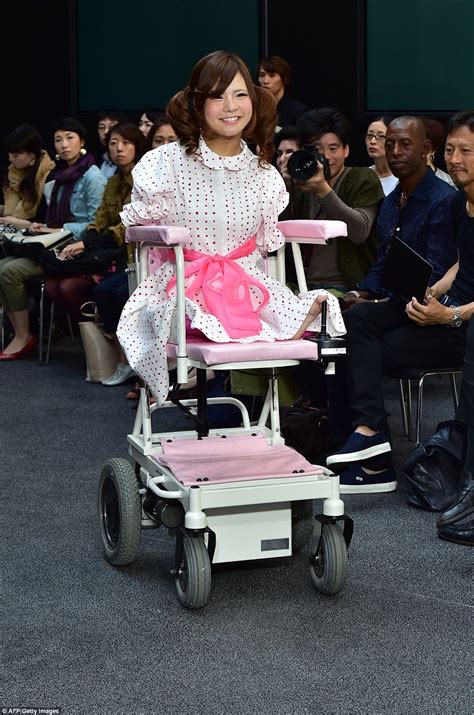 disabled models take to the catwalk in wheelchairs in tokyo daily mail online