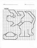 Waldo Coordinate Mystery Trazos Quadrant Cuadricula Graph sketch template