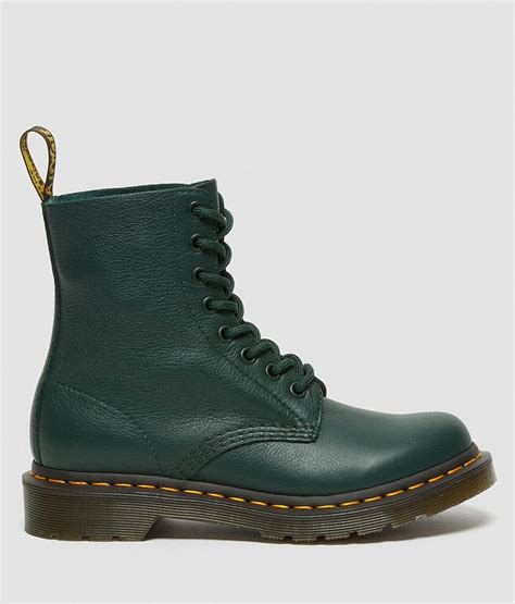 dr martens  pascal virginia leather boot womens shoes  pine green buckle