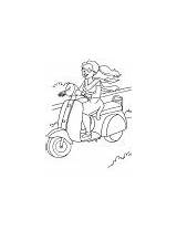 Scooter Coloring Modern Old sketch template