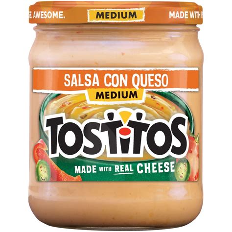 tostitos medium salsa con queso shop salsa and dip at h e b