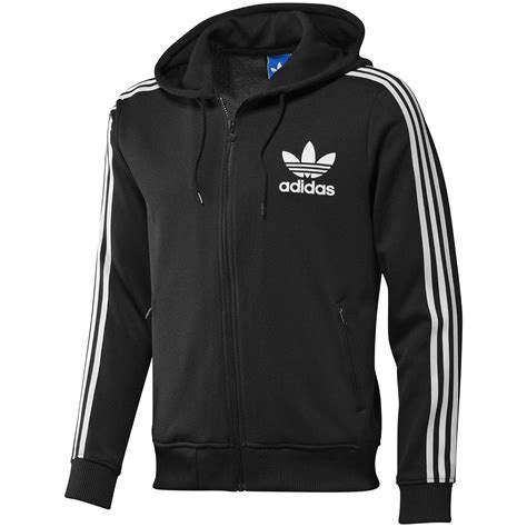 adidas originals mens black zip  flock hoody hoodie hooded track top  amazoncouk clothing