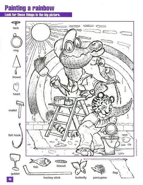 hidden pictures colouring pages pinterest