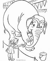 Circus Coloring Elephant Pages Printable Kids Color Clown Fun Kid sketch template